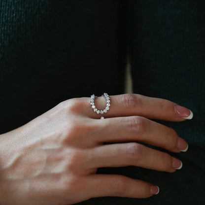 Open Design Moissanite Pinky Ring