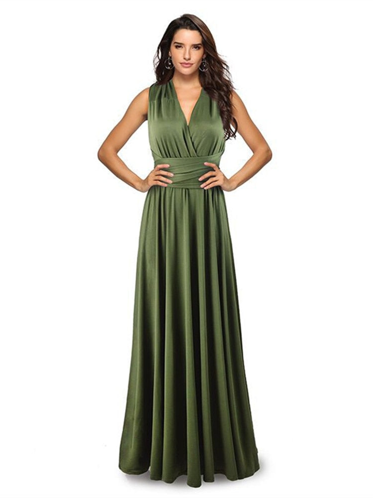 Floor Length Maxi Wrap Convertible Infinity Bridesmaid Multiway Dress