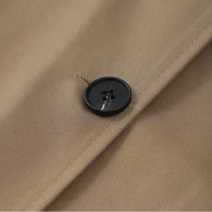 Single-Breasted Plaid Details Trench Coat