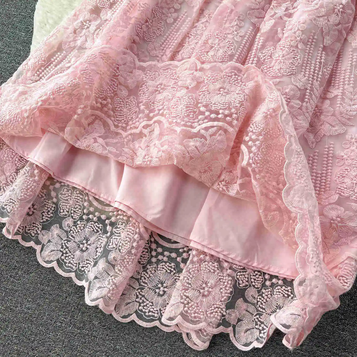 Short Sleeve Shirt with a Midi Skirt Lace Set