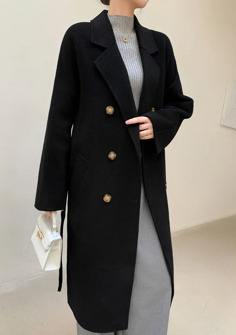 Women’s 100% Cashmere Thick Long Winter Coat