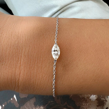 Solitaire Moissanite Bracelet - All Cuts / Christmas Gift for Her