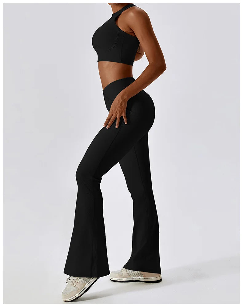 Flare Leggings Workout Pants with Tummy Control