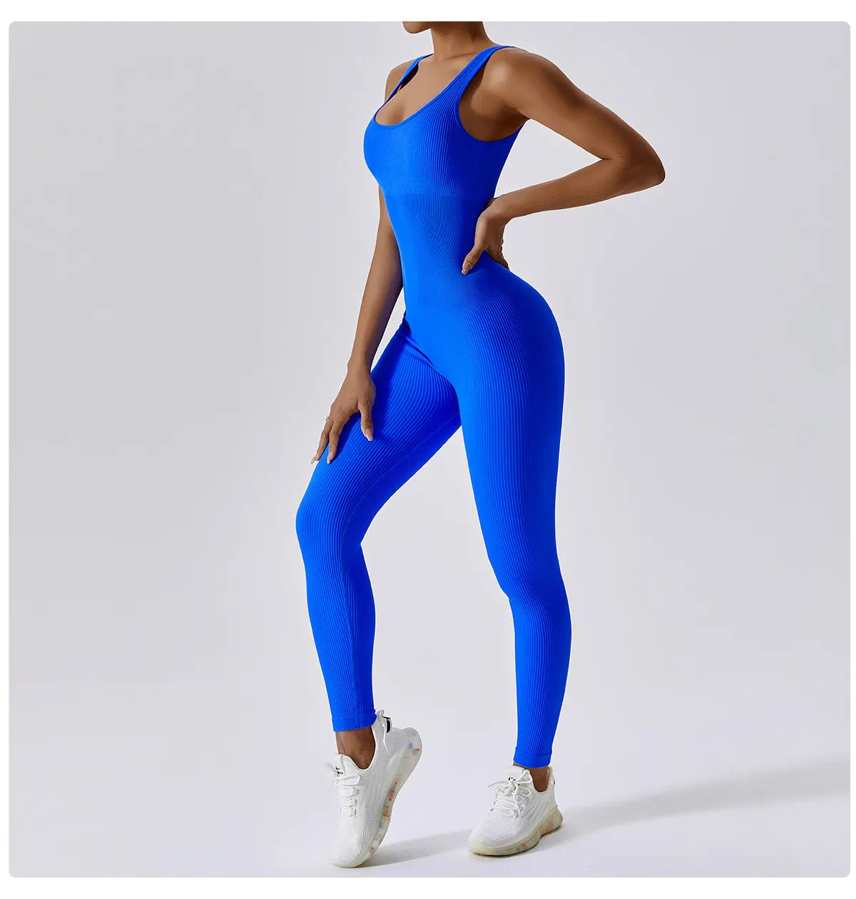 Seamless One-Piece U Neckline Skinny Leg Yoga Jumpsuit