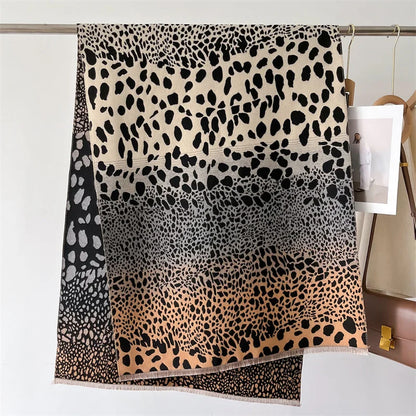 Luxury Cashmere Leopard Pashmina Scarf - Old Money Style Scarf