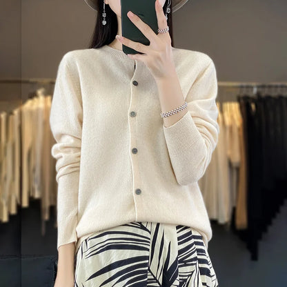 100% Merino Wool Women’s Knit Cardigan