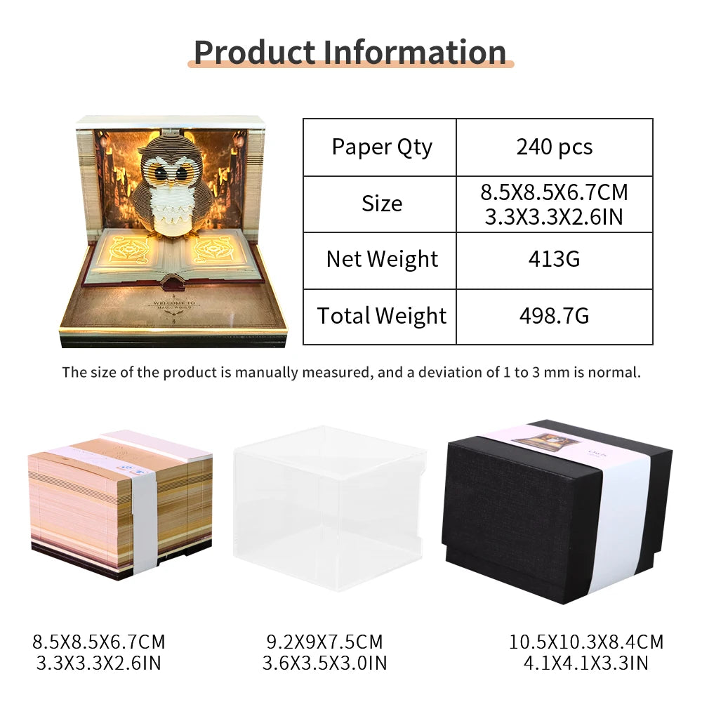 3D Time Piece 2026 Calendar With Light - Gift for Christmas