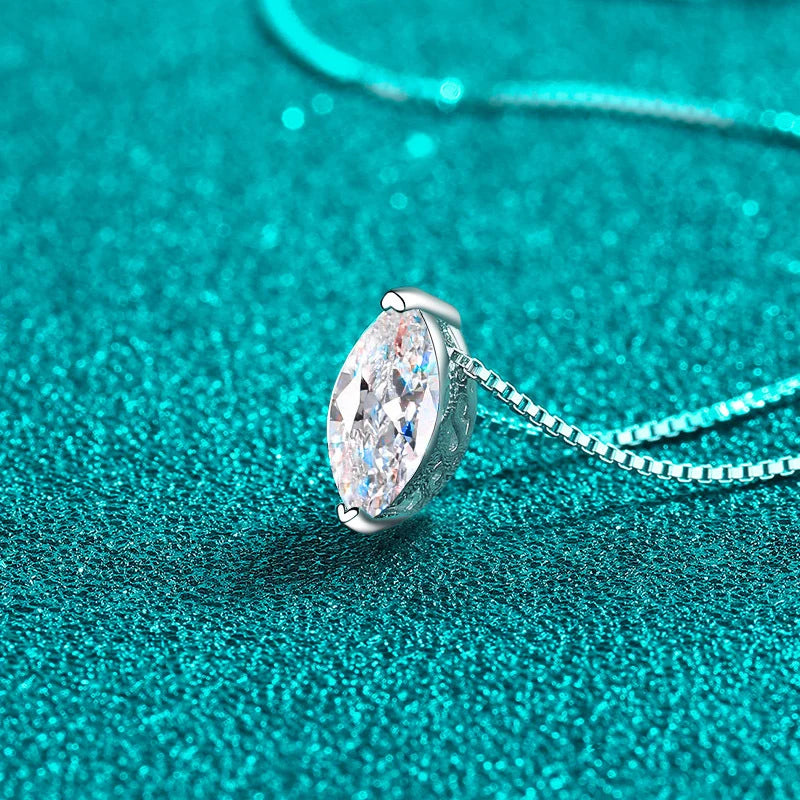 1 Carat Marquise Moissanite Necklace