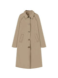 Single-Breasted Plaid Details Trench Coat