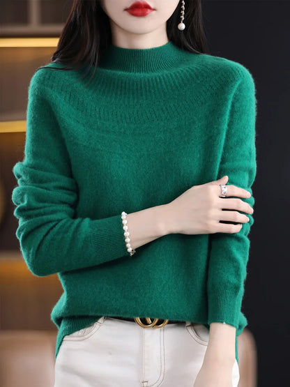 100% Merino Wool High Neckline Sweater