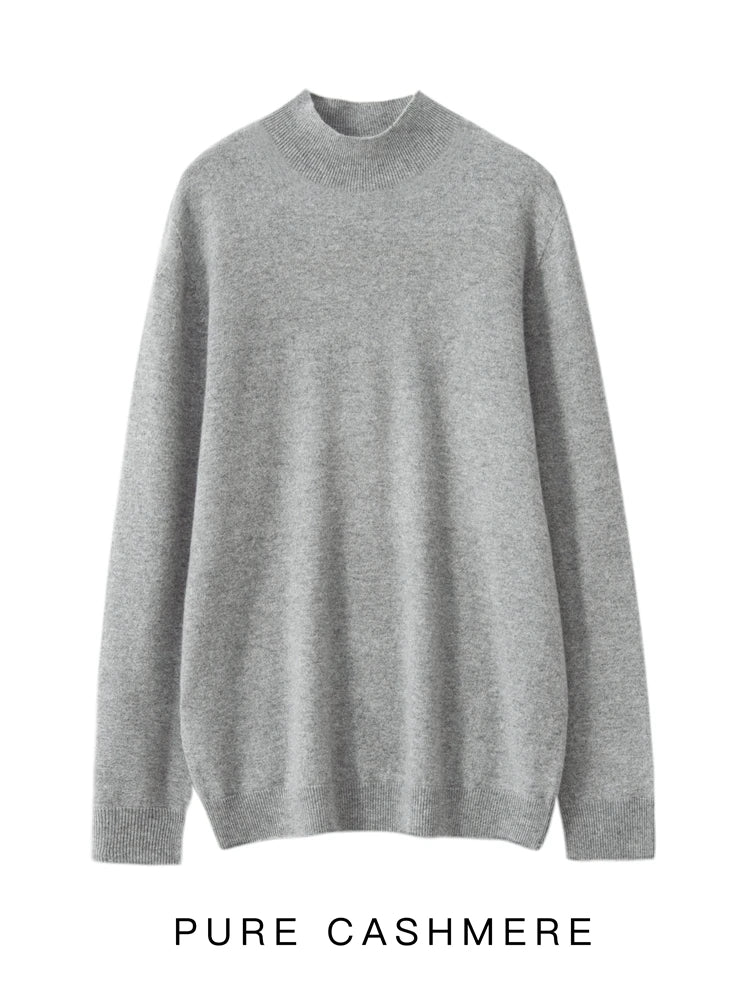 Men's 100% Merino Wool Mock Neck Pullover – Luxury Knit Sweater