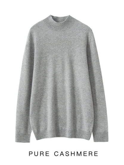 Men's 100% Merino Wool Mock Neck Pullover – Luxury Knit Sweater