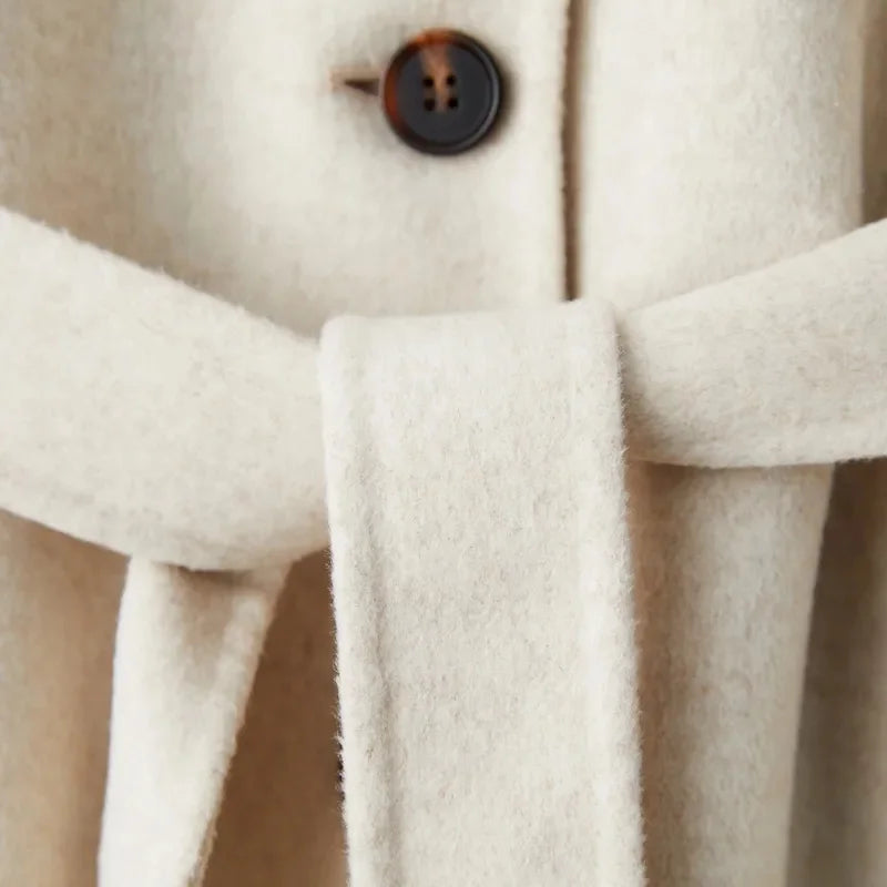 Women's 100% Wool Long Overcoat
