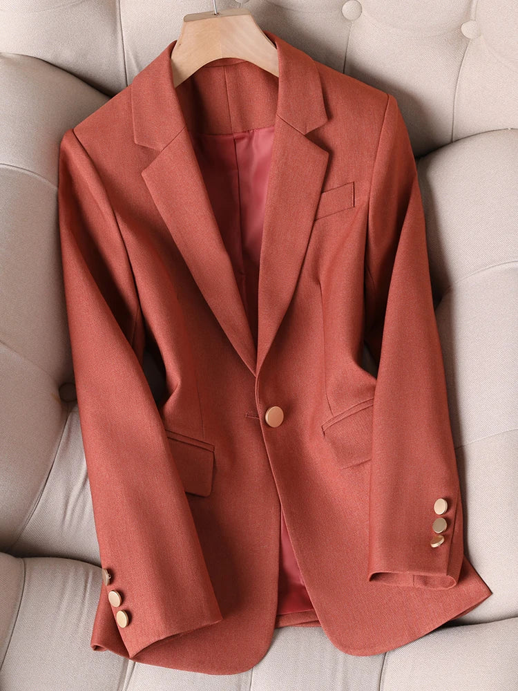 Women Single Button Formal Blazer