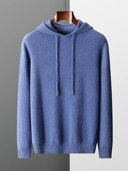 Men’s 100% Merino Wool Hooded Knit Pullover