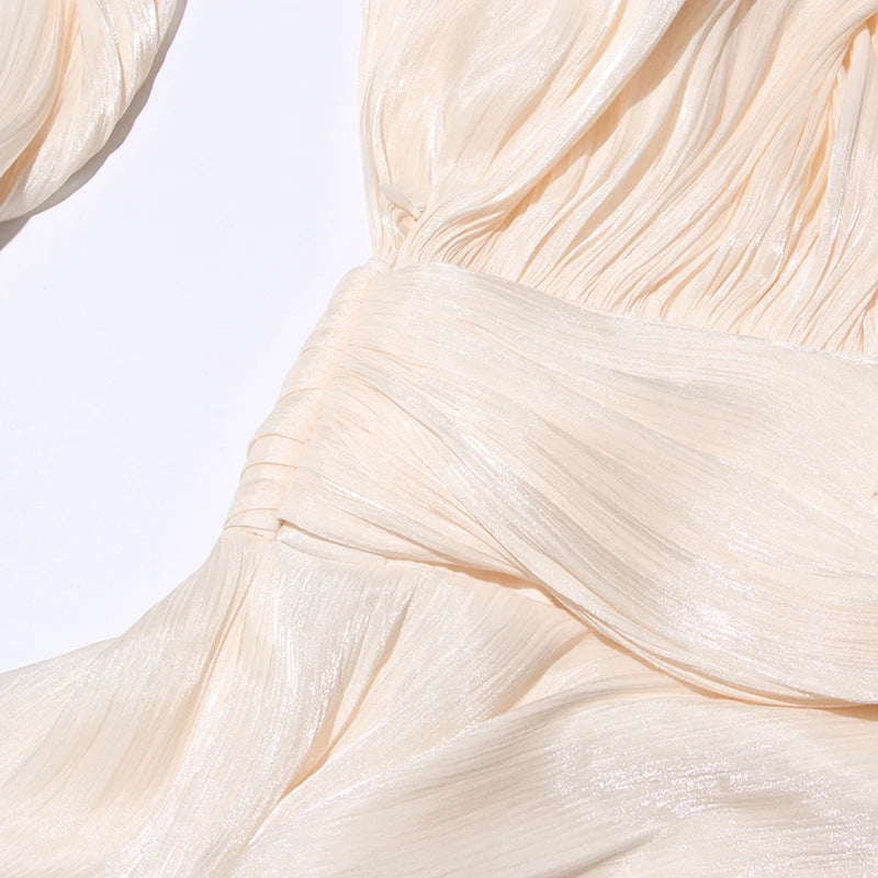 Long Sleeve Ruffle Details Mini Dress