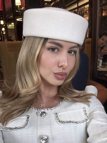 100% Wool Felt Blocked Beret Women's Hat - Christmas Gift