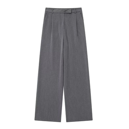 Wide Leg High Waist Tailored Suit Trousers