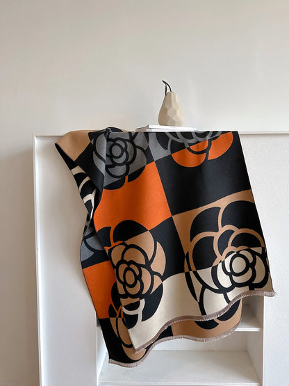 Floral Double-sided Cashmere Pashmina Scarf