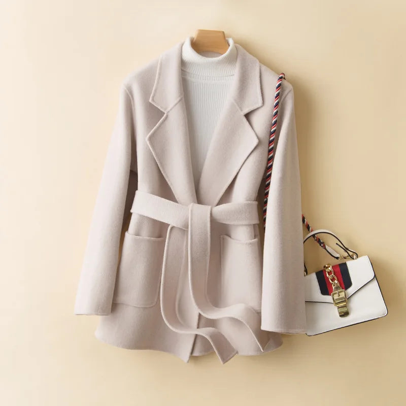 Women’s 100% Pure Wool Belted Winter Coat
