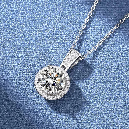 Round-Shaped Moissanite Pendant Necklace