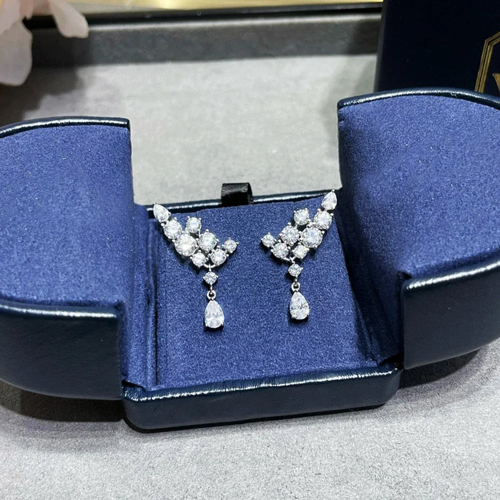 6.1 Carat Luxury Moissanite Drop Earrings - Wife's Gift