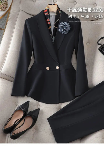 Women’s Formal Suit – Single Button Blazer & Ankle-Length Pencil Pants