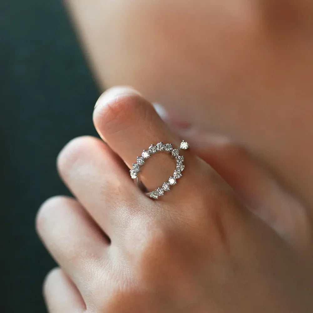 Open Design Moissanite Pinky Ring