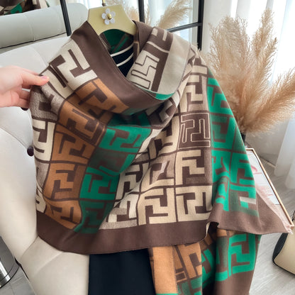 Double-Sided Luxury Cashmere Pashmina Scarf - Christmas Gift