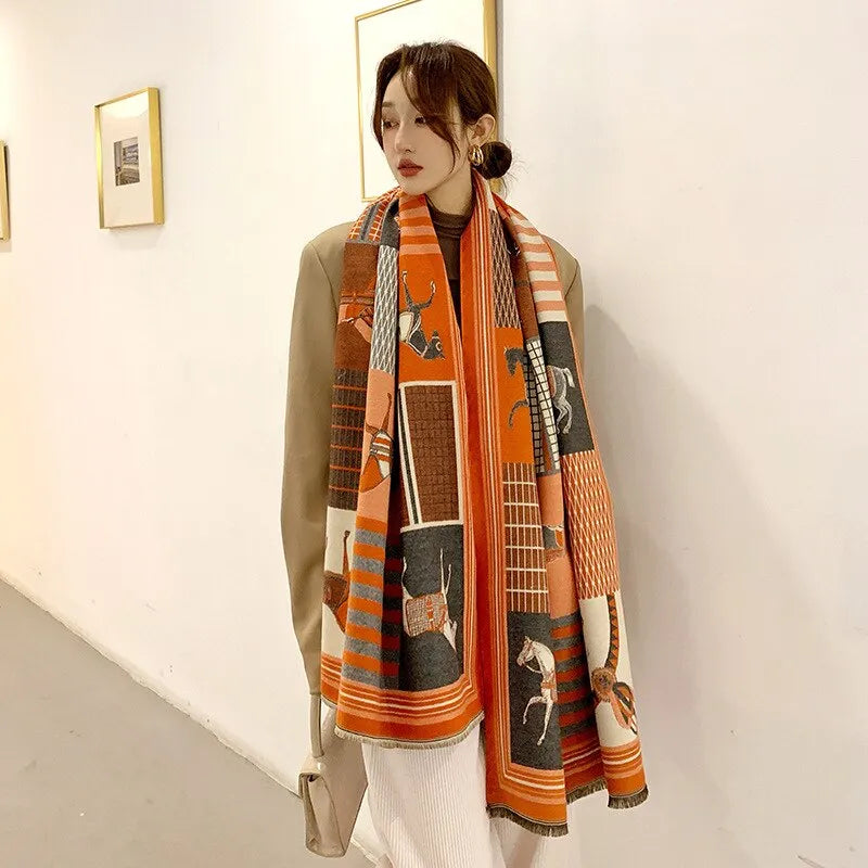 Luxury Winter Cashmere Scarf Old Money Designs 165*65 CM