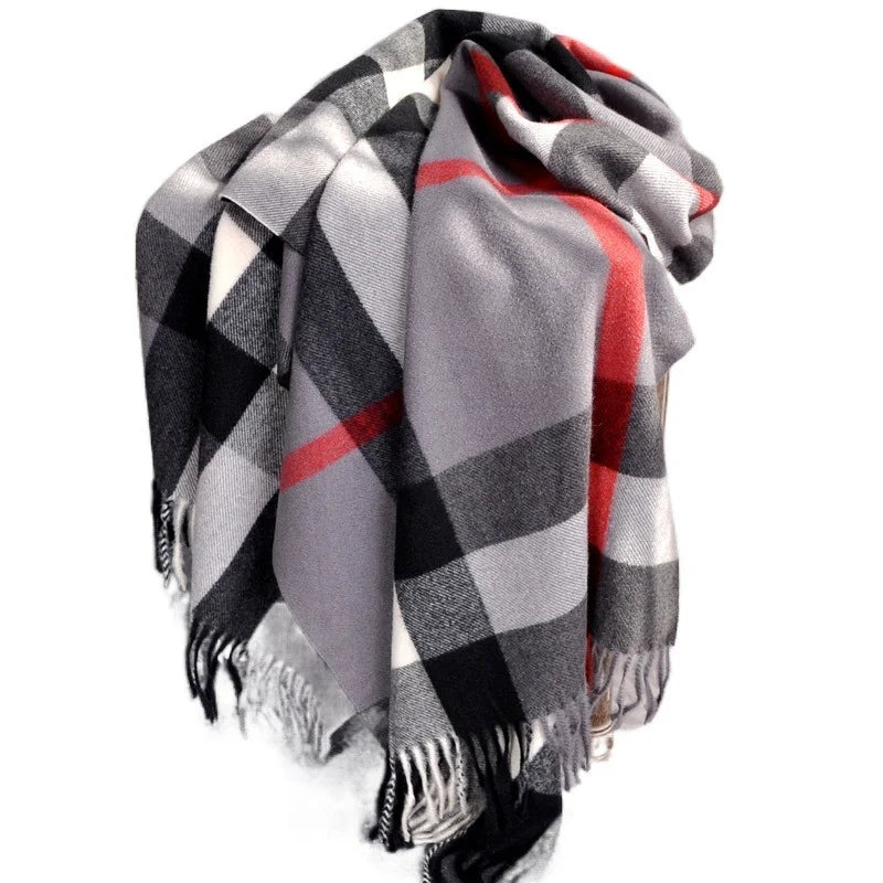 Cashmere Plaid Winter Scarf