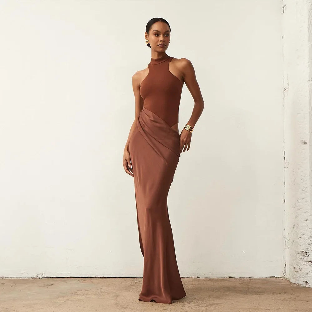 Sleeveless Cut-Out Floor-Length Dress