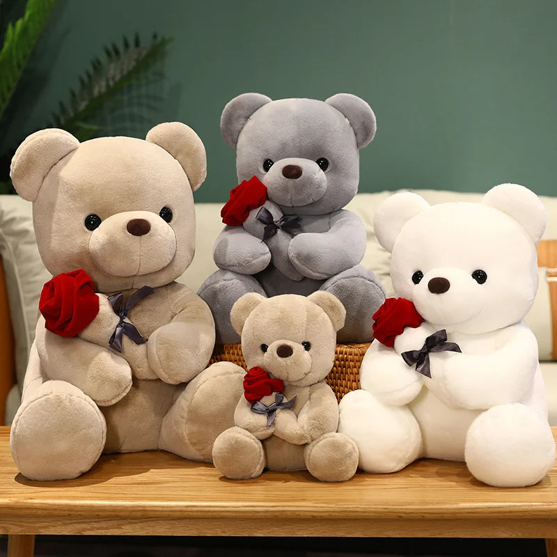 Stuffed Teddy Bear with Rose – Valentine’s Day Gift for Her