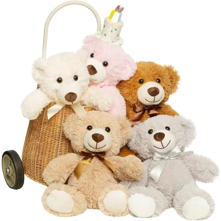 5-Piece Teddy Bear Plush Set – Valentine’s Day Gift for Her