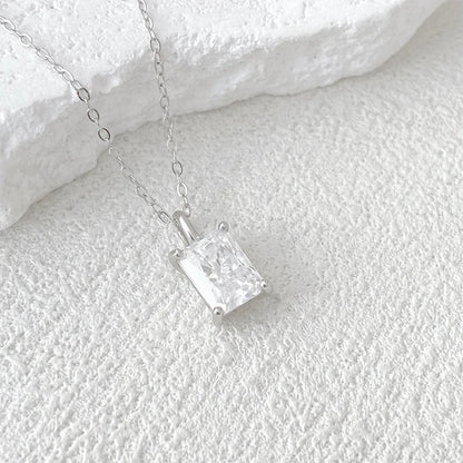 Radiant Cut Moissanite Gold Plated Necklace