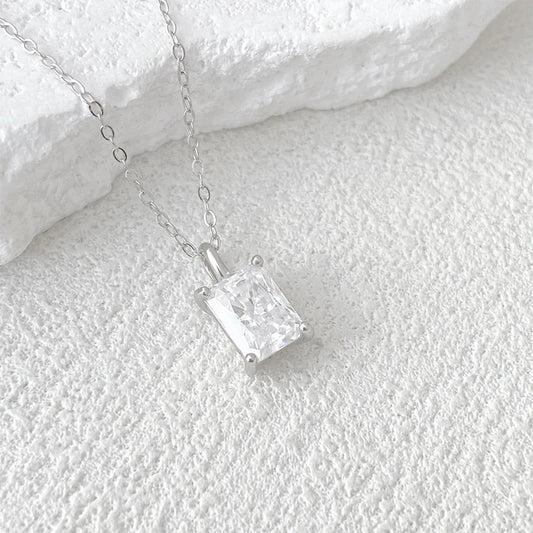 Radiant Cut Moissanite Gold Plated Necklace