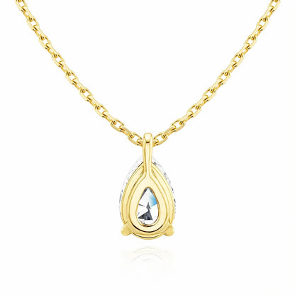14K Gold Pendant 2CT Pear Cut Moissanite Necklace