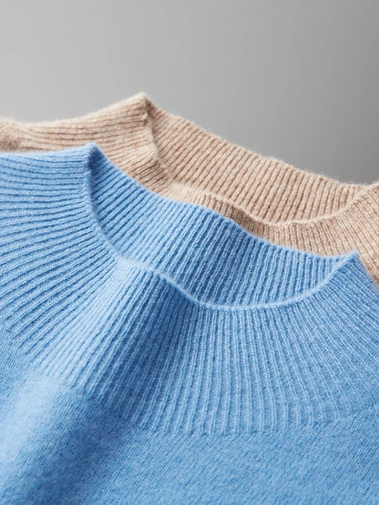 Men's 100% Merino Wool Mock Neck Pullover – Luxury Knit Sweater