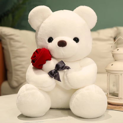 Stuffed Teddy Bear with Rose – Valentine’s Day Gift for Her