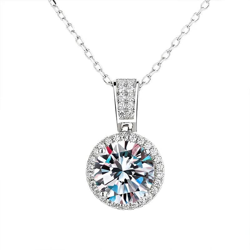 Round-Shaped Moissanite Pendant Necklace