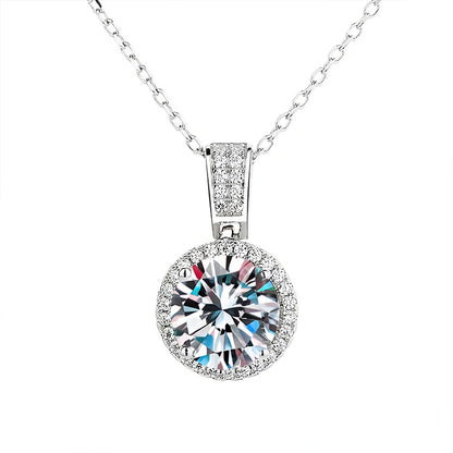 Round-Shaped Moissanite Pendant Necklace