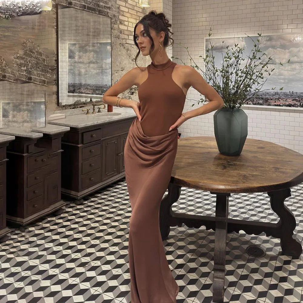Sleeveless Cut-Out Floor-Length Dress