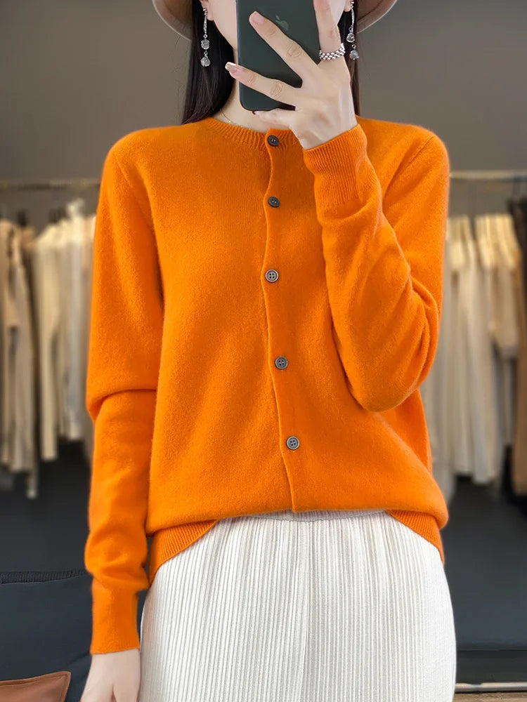 100% Merino Wool Women’s Knit Cardigan