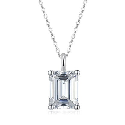 Emerald Cut Moissanite 18K Gold Plated Necklace - Christmas Gift