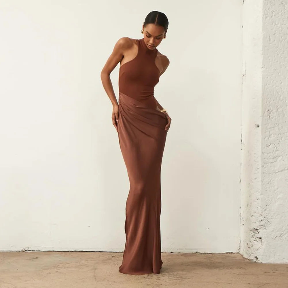 Sleeveless Cut-Out Floor-Length Dress