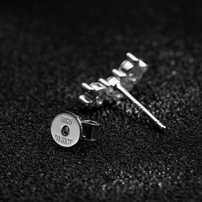 3-Stone Moissanite Stud Earrings – 18K Gold Plated, Gift for Her