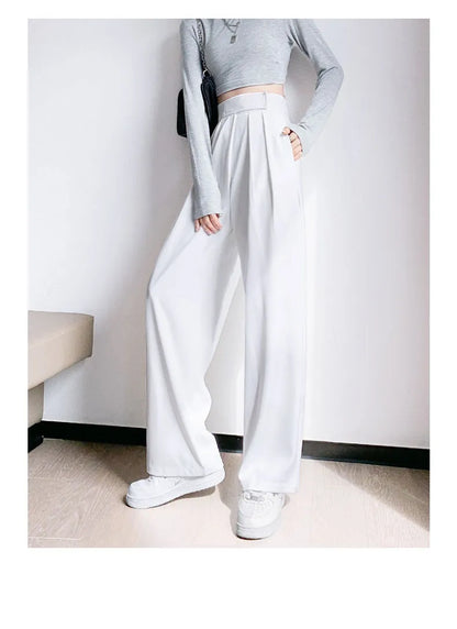 High Waist Wide Leg Suit Tailored Trousers