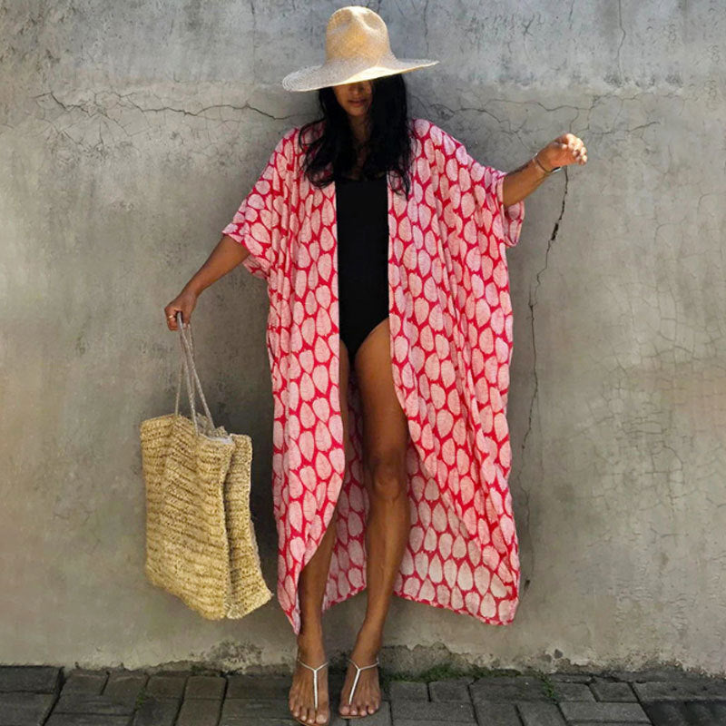 Printed Breathable Rayon Beach Cover-Up for Swimwear