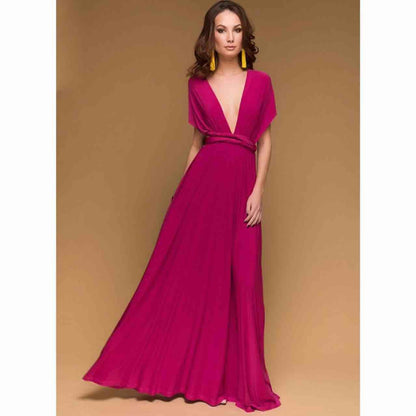 Floor Length Maxi Wrap Convertible Infinity Bridesmaid Multiway Dress