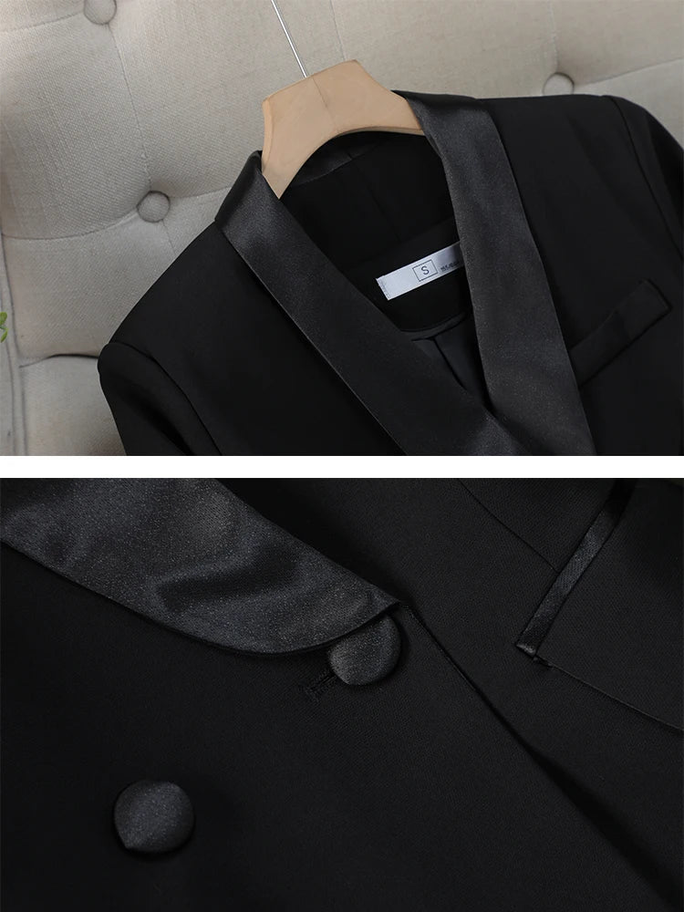 Satin Detail Women’s Formal Pant Suit